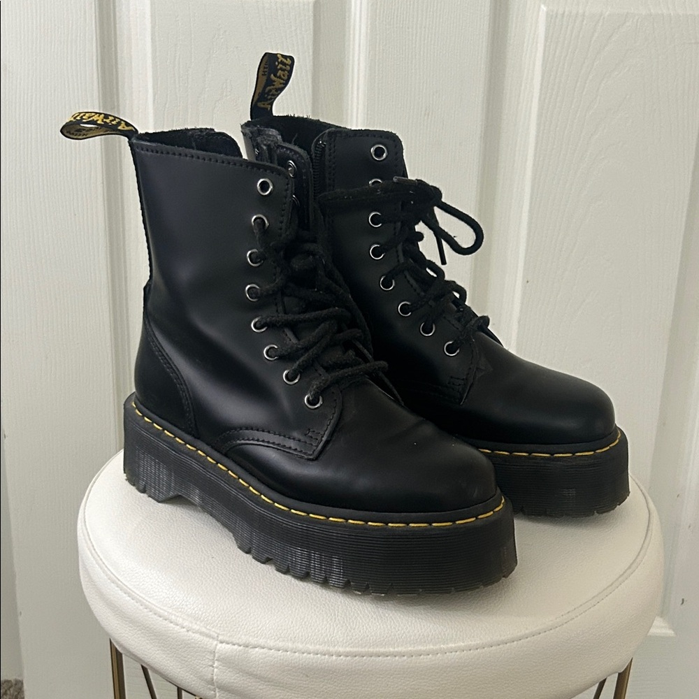 Dr. Martens Black Platform Combat Boots